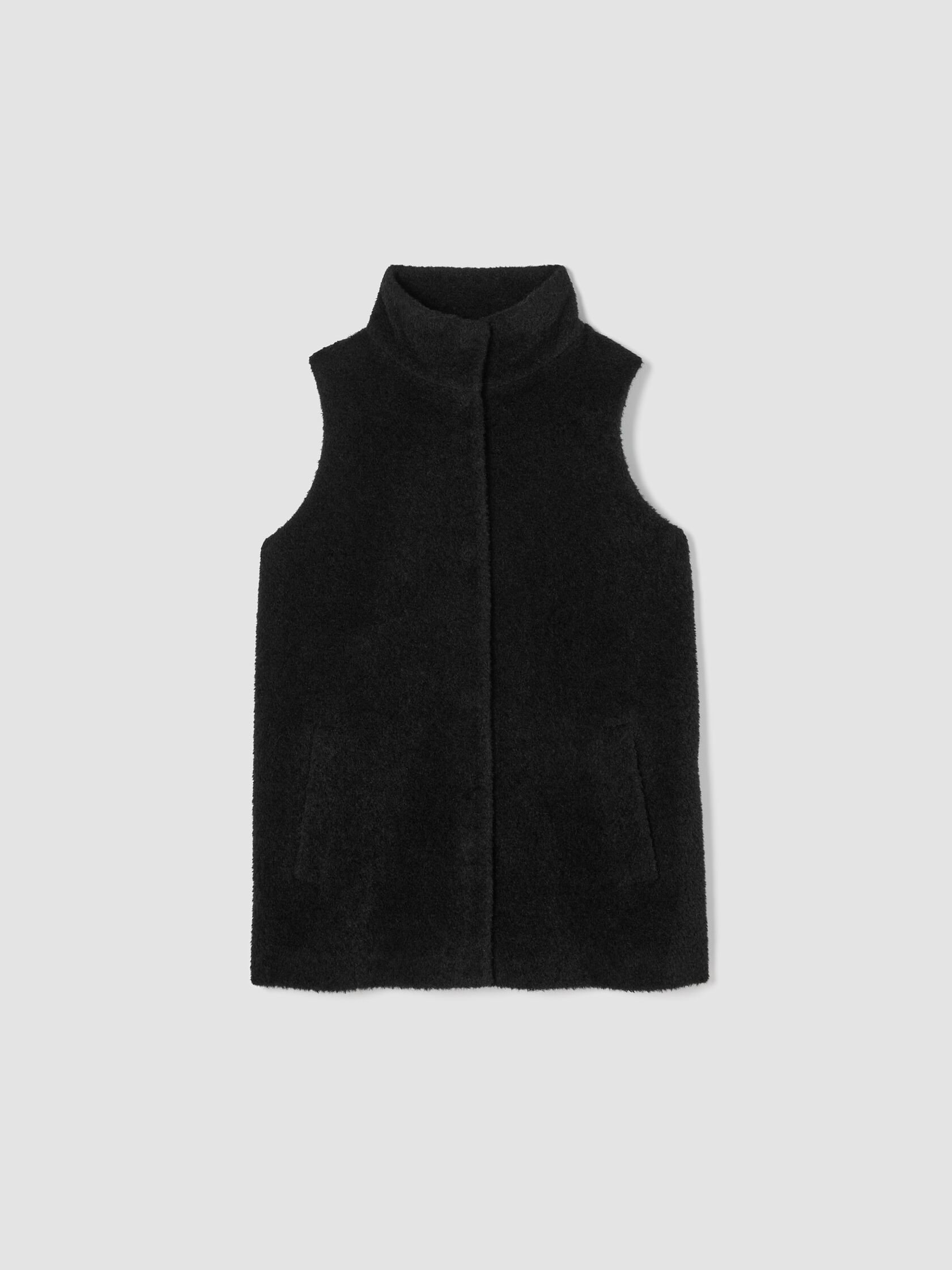 Fine Wool Alpaca Stand Collar Vest