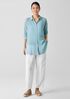 Sheer Silk Georgette Belted Shirt