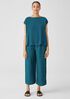 Silk Georgette Crepe Shirred-Back Top