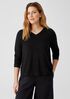 Organic Cotton Slub V-Neck Top
