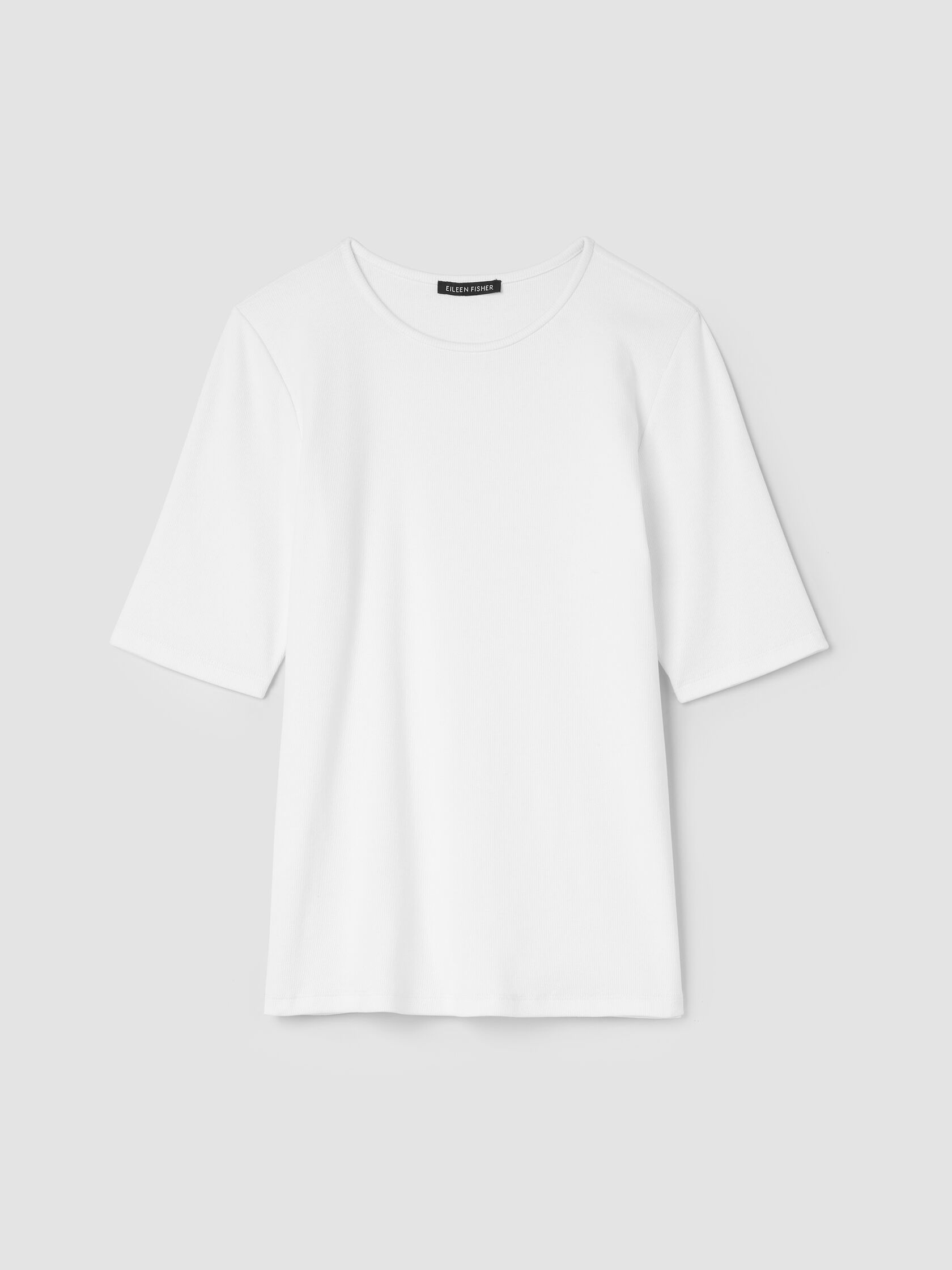 Organic Cotton Stretch Rib Crew Neck Top