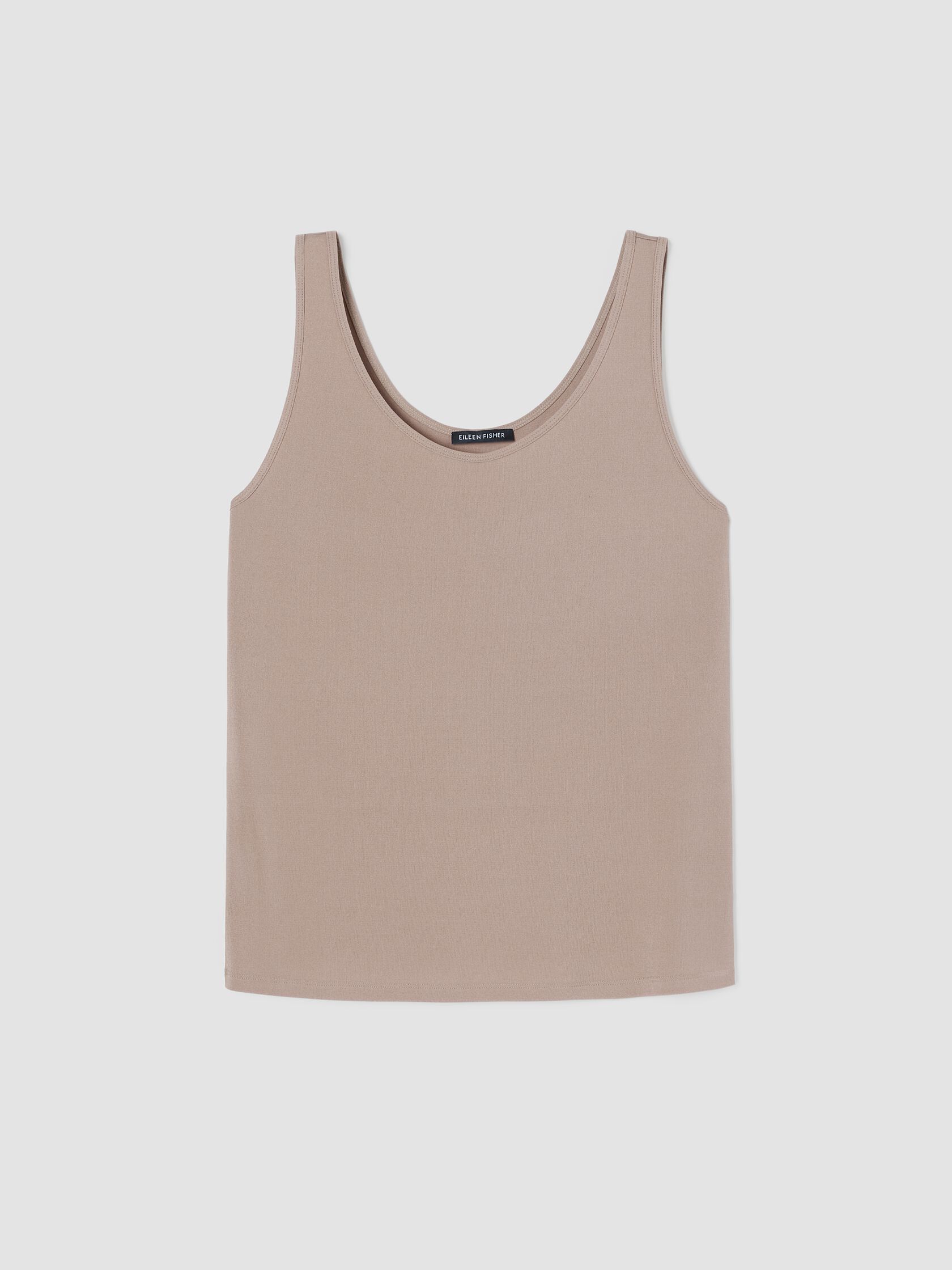 Stretch Silk Jersey Scoop Neck Tank