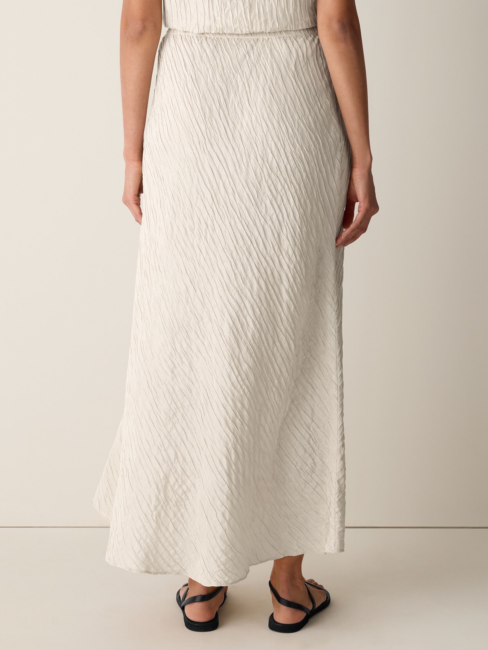 Textured Silk Jacquard Bias Skirt