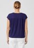 Organic Linen Jersey Shirred-Back Top