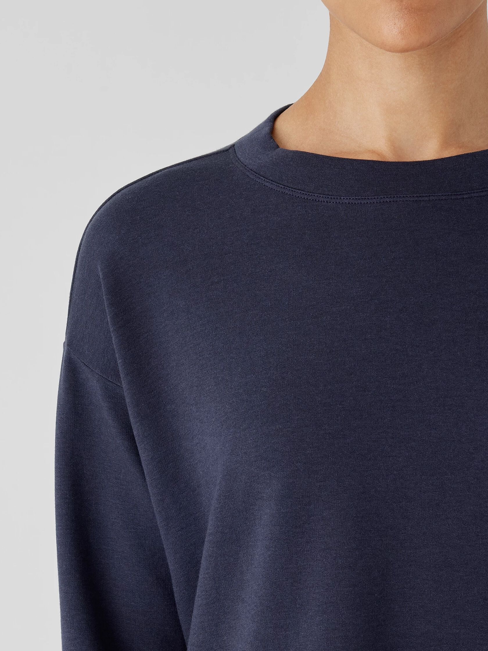 Cozy Brushed Terry Hug Crew Neck Top