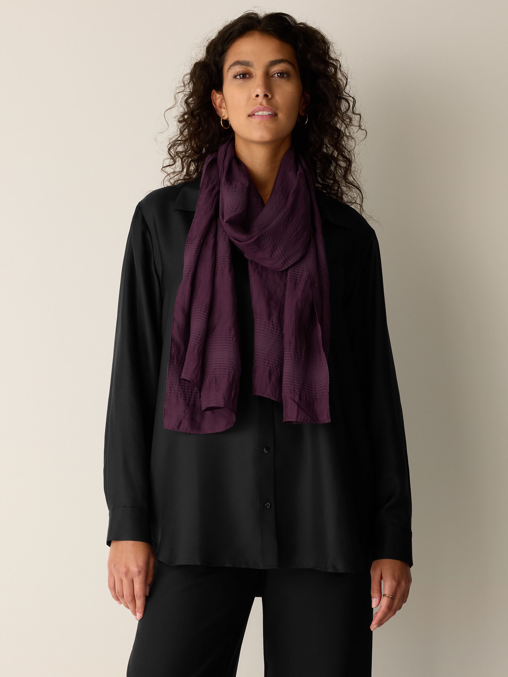 Silk Cotton Pucker Scarf