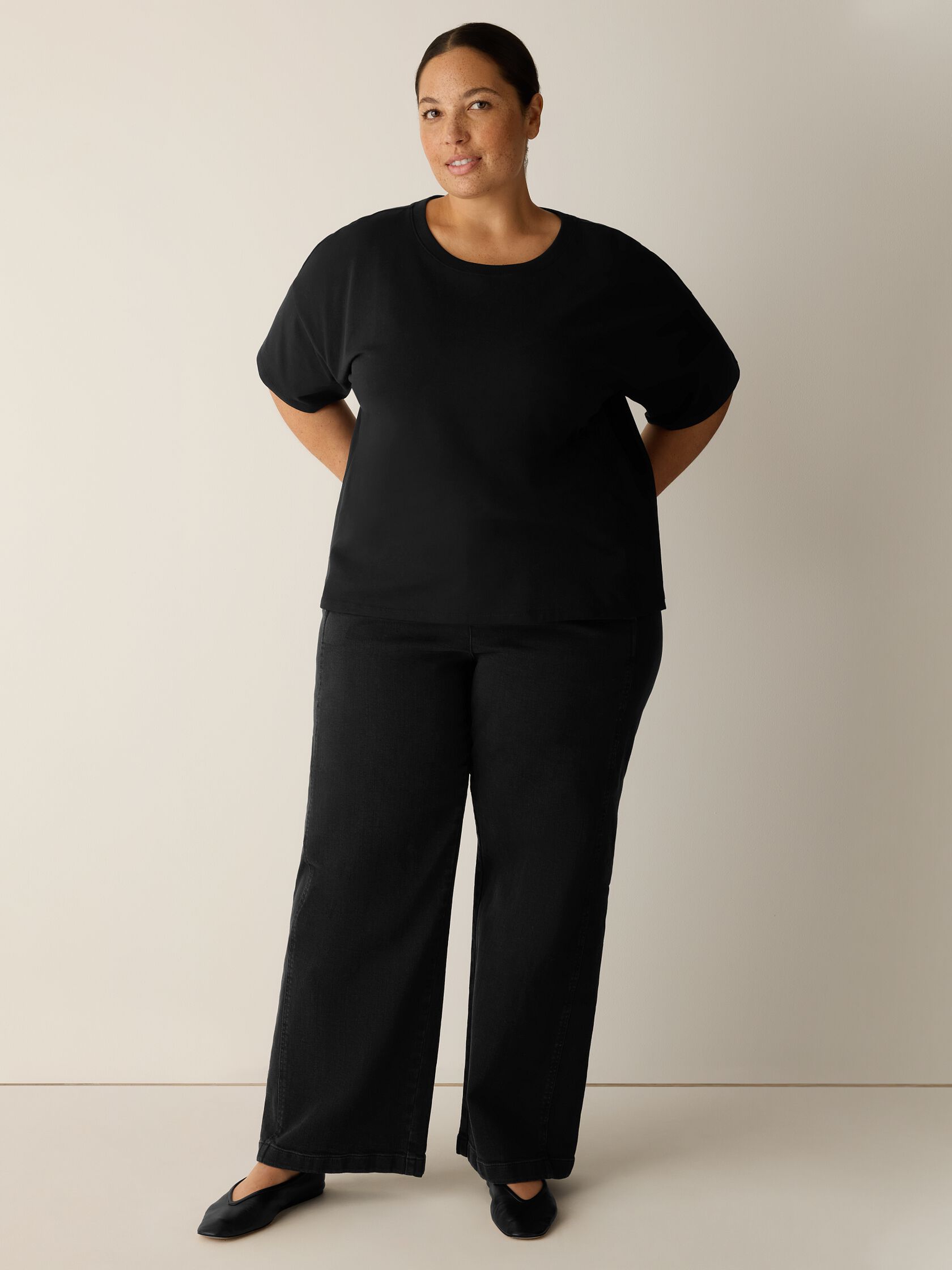 Pima Cotton Stretch Jersey Crew Neck Tee