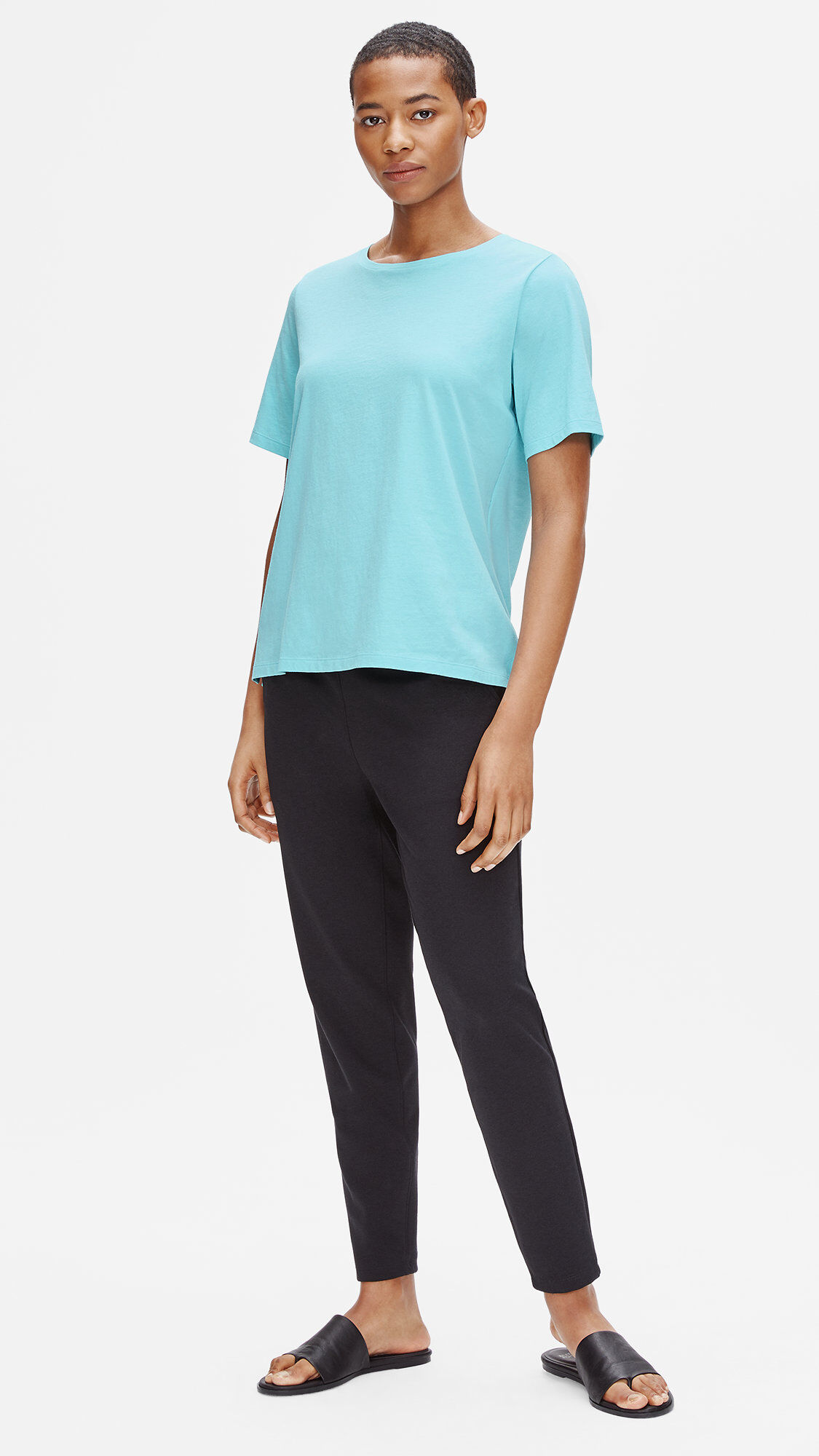 Organic Cotton Jersey Crew Neck Tee EILEEN FISHER