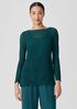 Crinkled Sheer Silk Georgette Bateau Neck Long Top