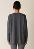 Striped Cozy Brushed Terry Long Box-Top