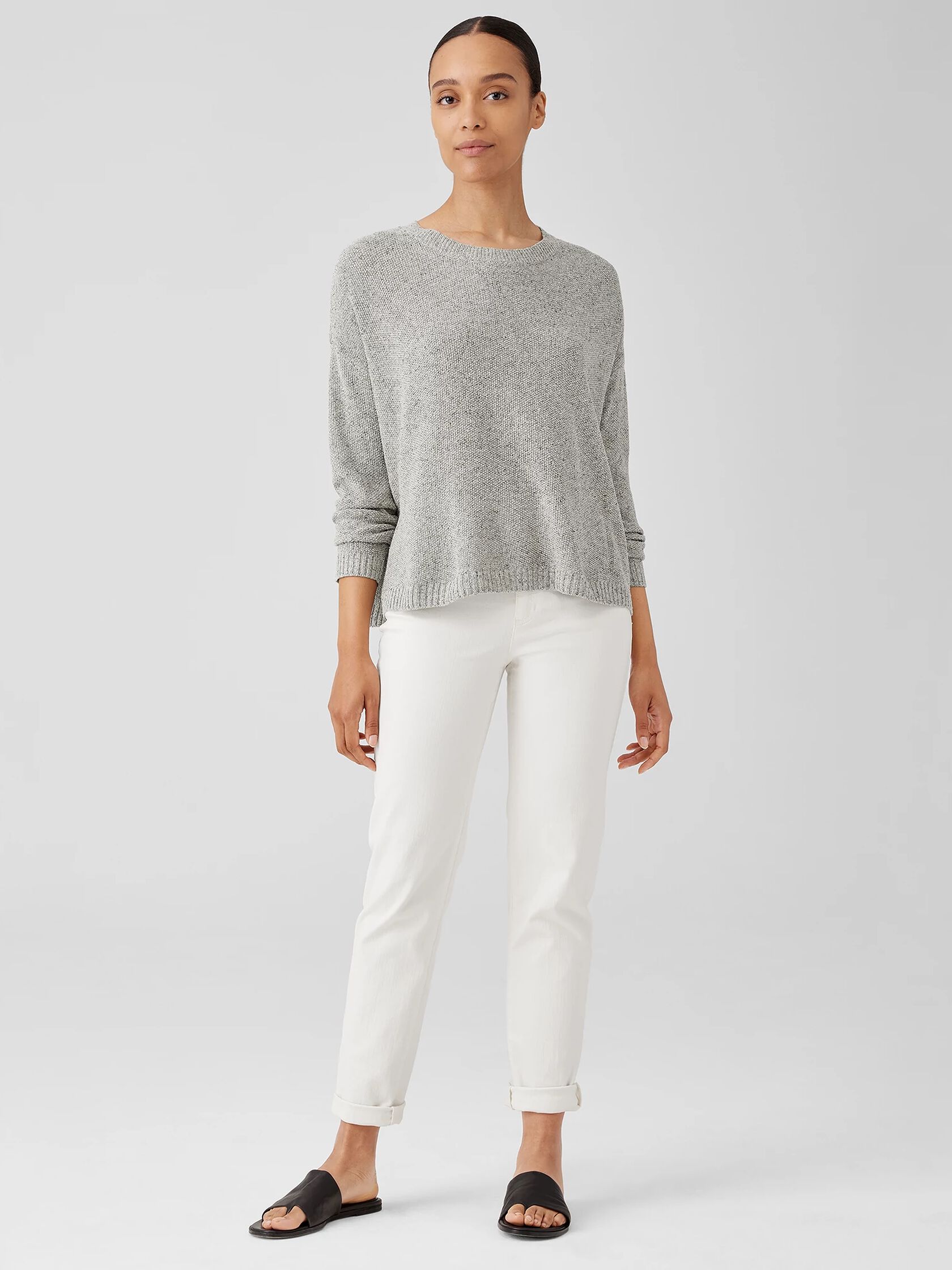 Silk Noil Crew Neck Top | EILEEN FISHER