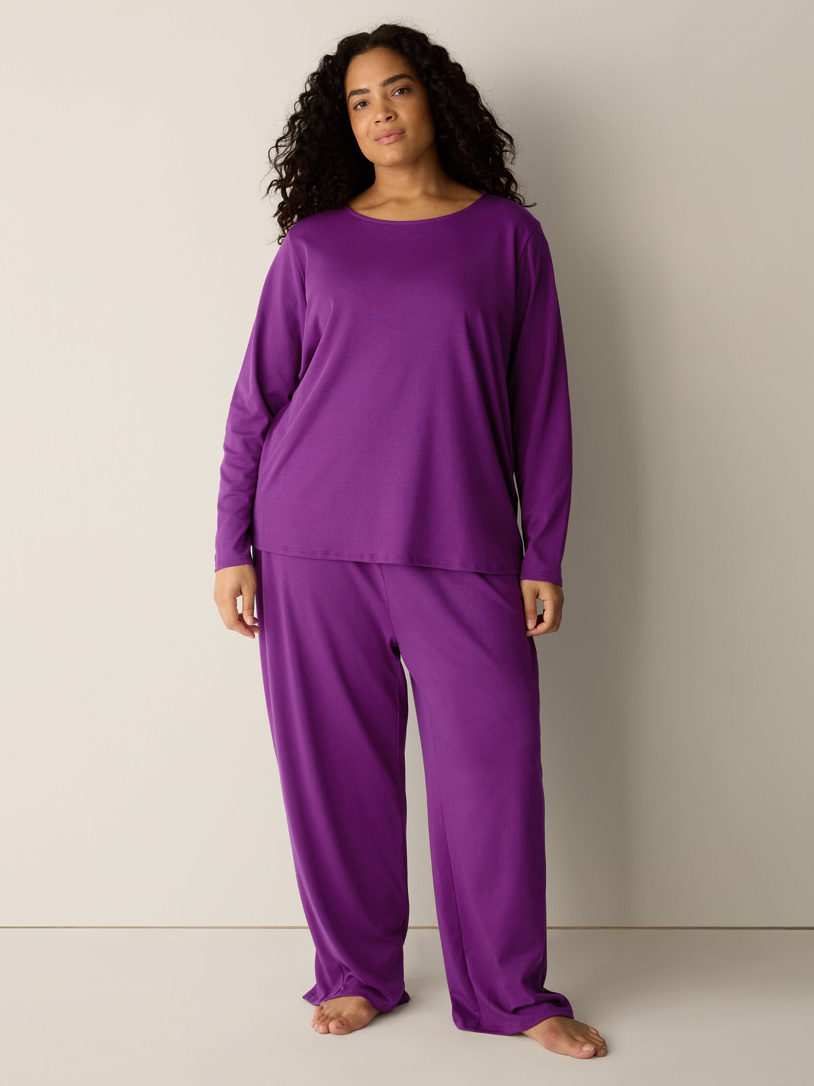 Organic Cotton Interlock Crew Neck Sleep Top
