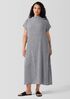 Woven Plissé Funnel Neck Dress