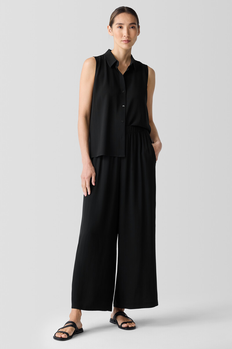 Silk Georgette Crepe Wide-Leg Pant Silk Georgette Crepe Wide-Leg Pant