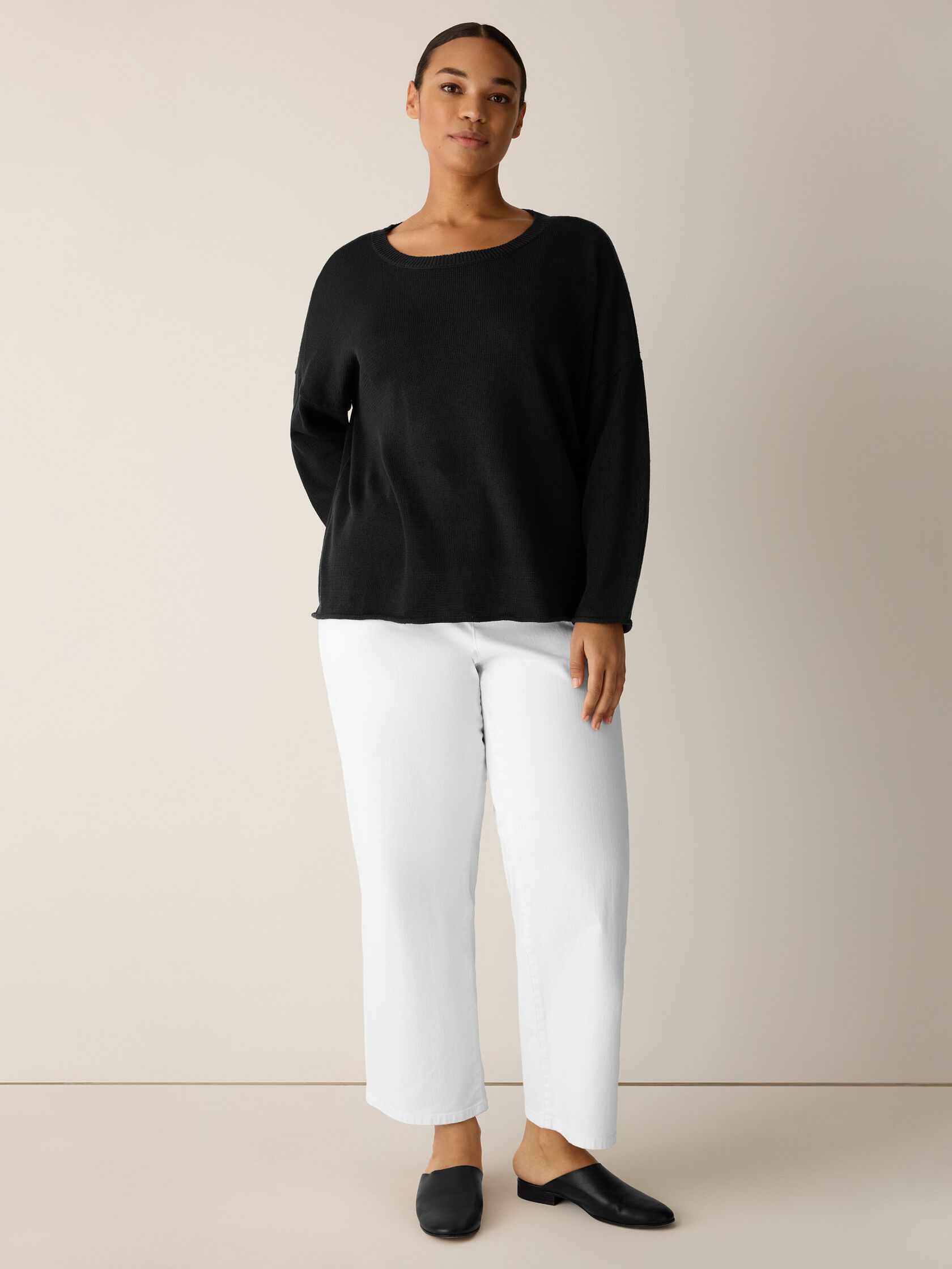 Organic Linen Cotton Crew Neck Top