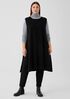 Lightweight Boiled Wool Bateau Neck Long Top in Regenerative Wool