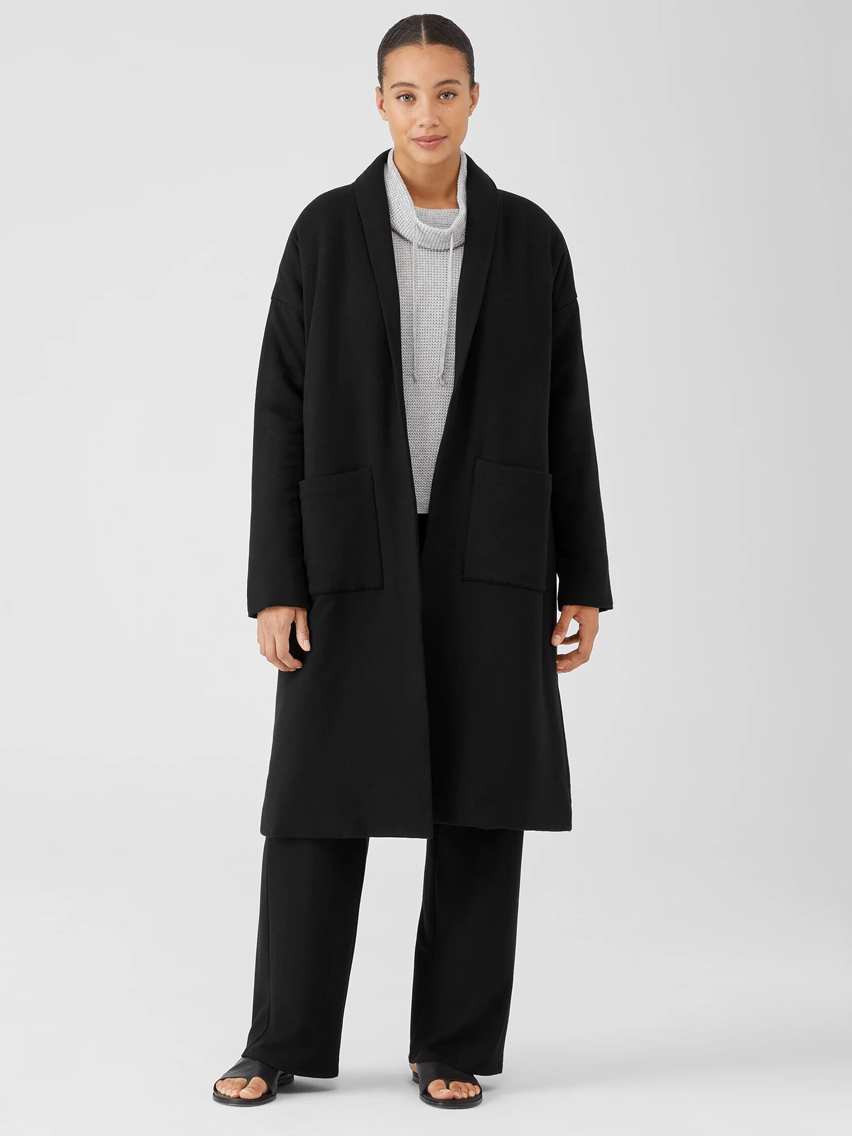 Cozy Brushed Terry Hug Padded Coat | EILEEN FISHER