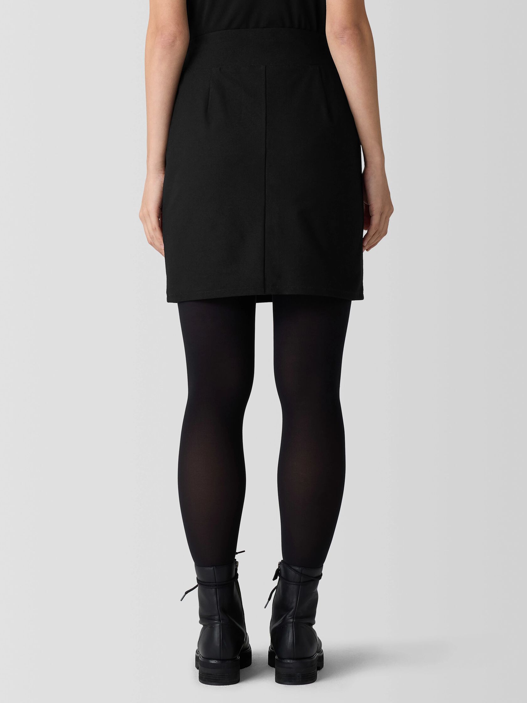 Washable Stretch Crepe Mini Skirt