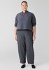 Washed Organic Cotton Poplin Band Collar Short Shirt