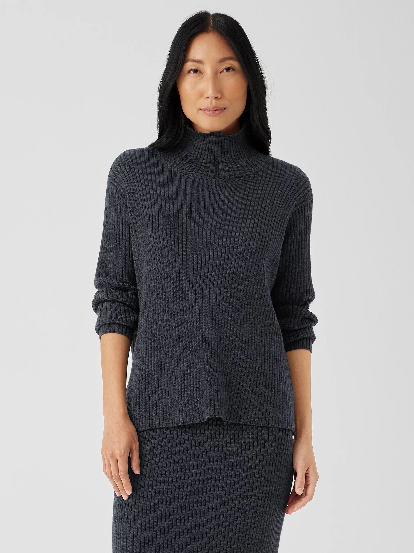 Merino Turtleneck Top in Regenerative Wool