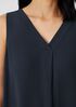 Silk Georgette Crepe Pleated Tank