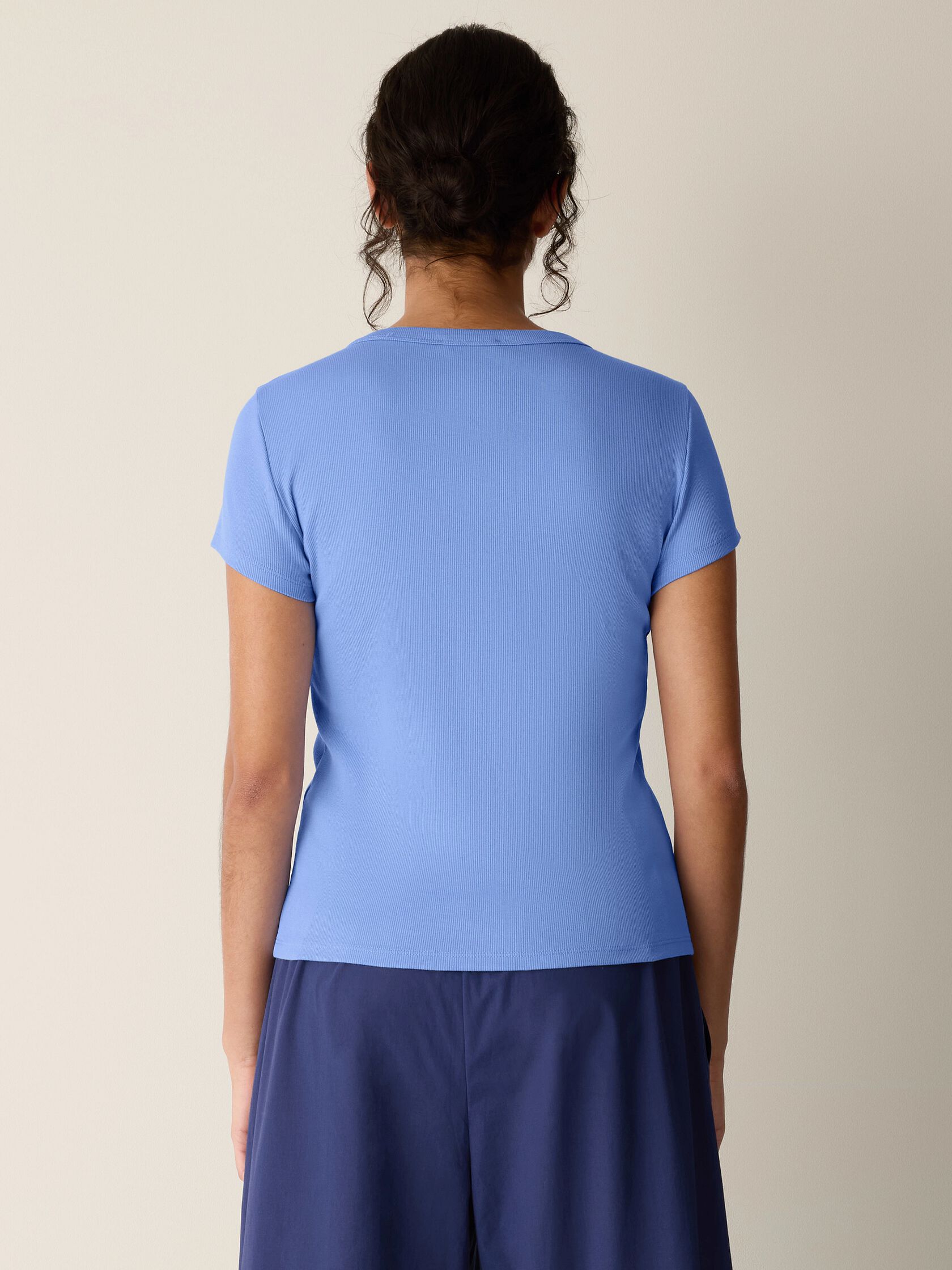 Organic Cotton Stretch Rib Crew Neck Tee