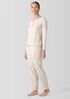 Mélange Organic Cotton Interlock Henley Sleep Top