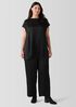 Striated Silk Satin Bateau Neck Top