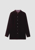 Velvet Band Collar Long Shirt