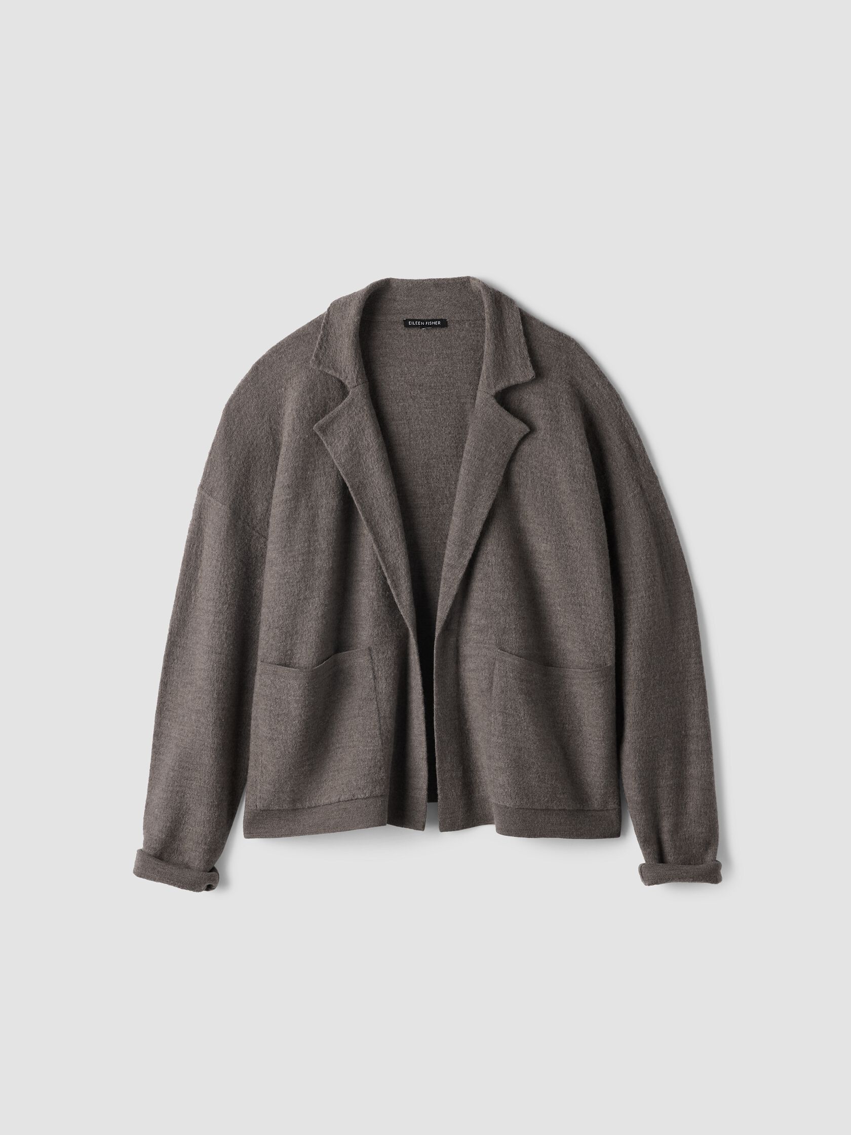 Fine Felted Wool Notch Collar Cardigan in Regenerative Wool