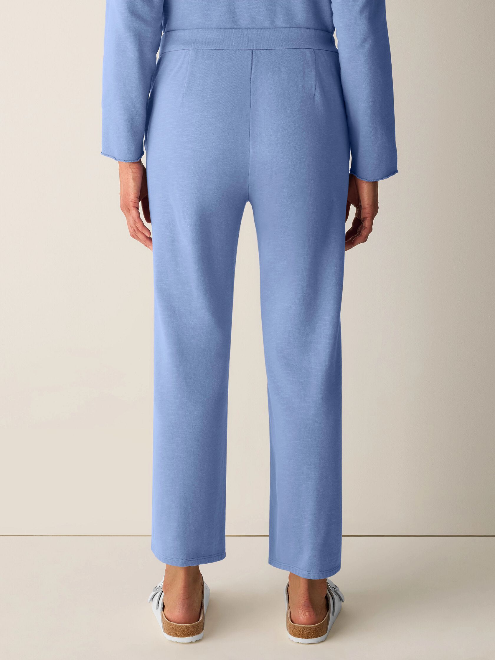 Garment-Dyed Organic Cotton Terry Wide-Leg Pant