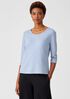 Organic Cotton Interlock Rounded V-Neck Top