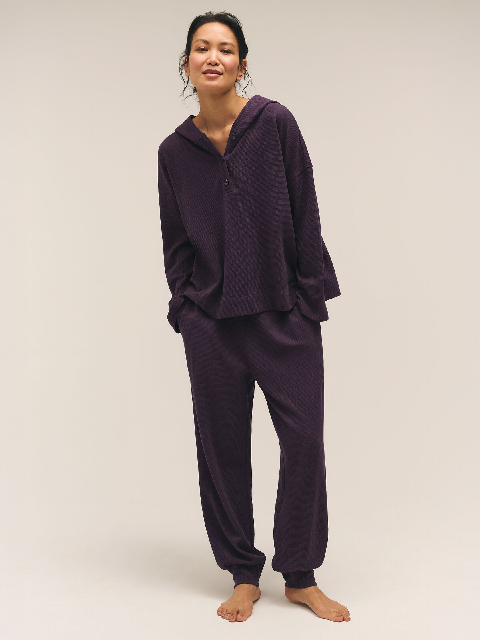 Waffle Cotton Blend Doubleknit Jogger Pant