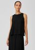 Accordion Silk Jacquard Round Neck Tank