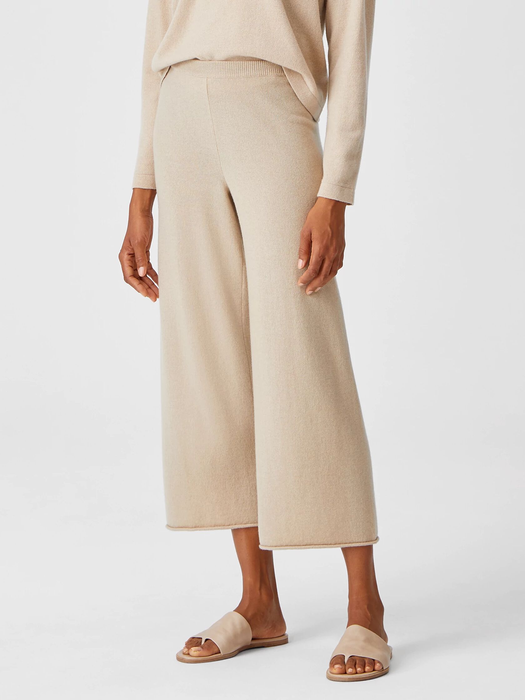 Italian Cashmere Straight Cropped Pant