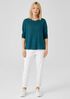 Organic Linen Jersey Crew Neck Top