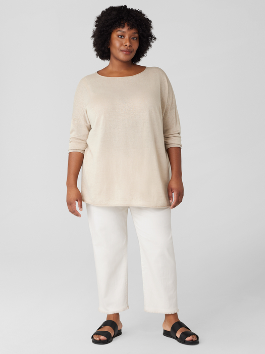 Organic Linen Cotton Jersey Round Neck Top