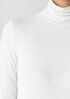 Mélange Sheer Cotton Blend Knit Turtleneck Top