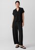 Silk Georgette Crepe Pleated Straight Pant