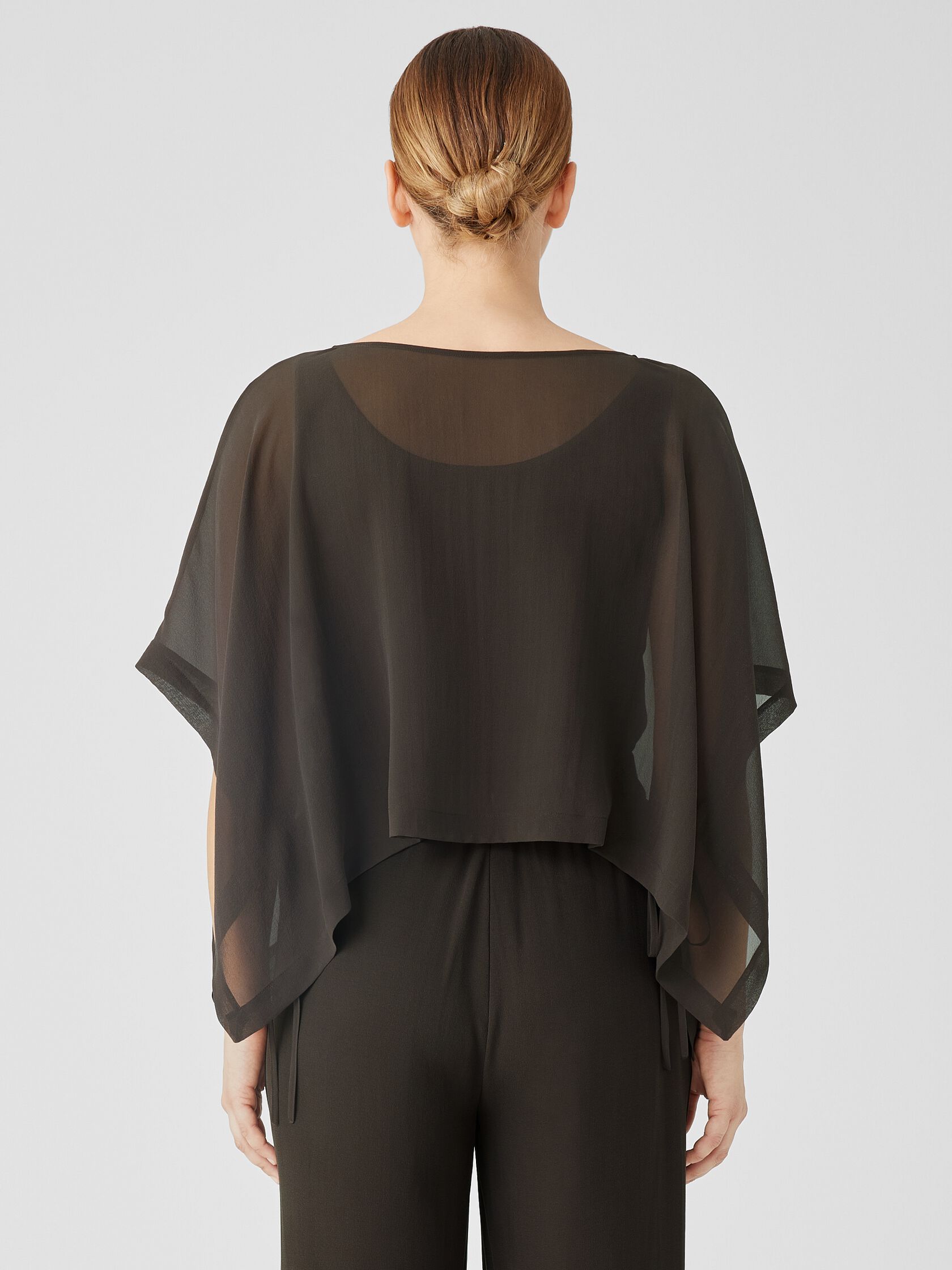 Sheer Silk Georgette Poncho