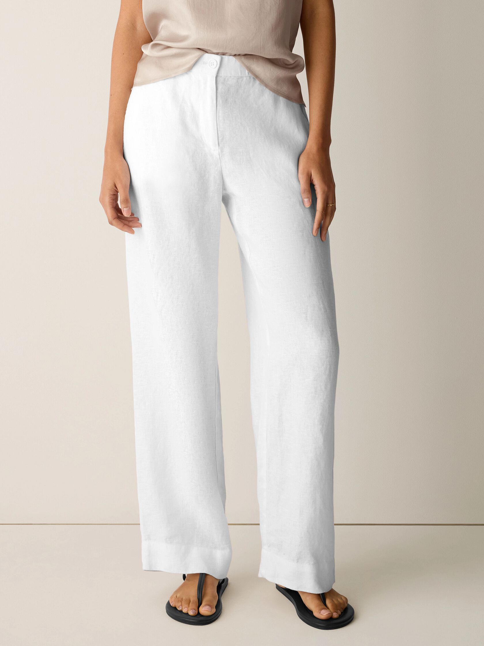 Heavy Organic Linen Full-Length Straight Trouser