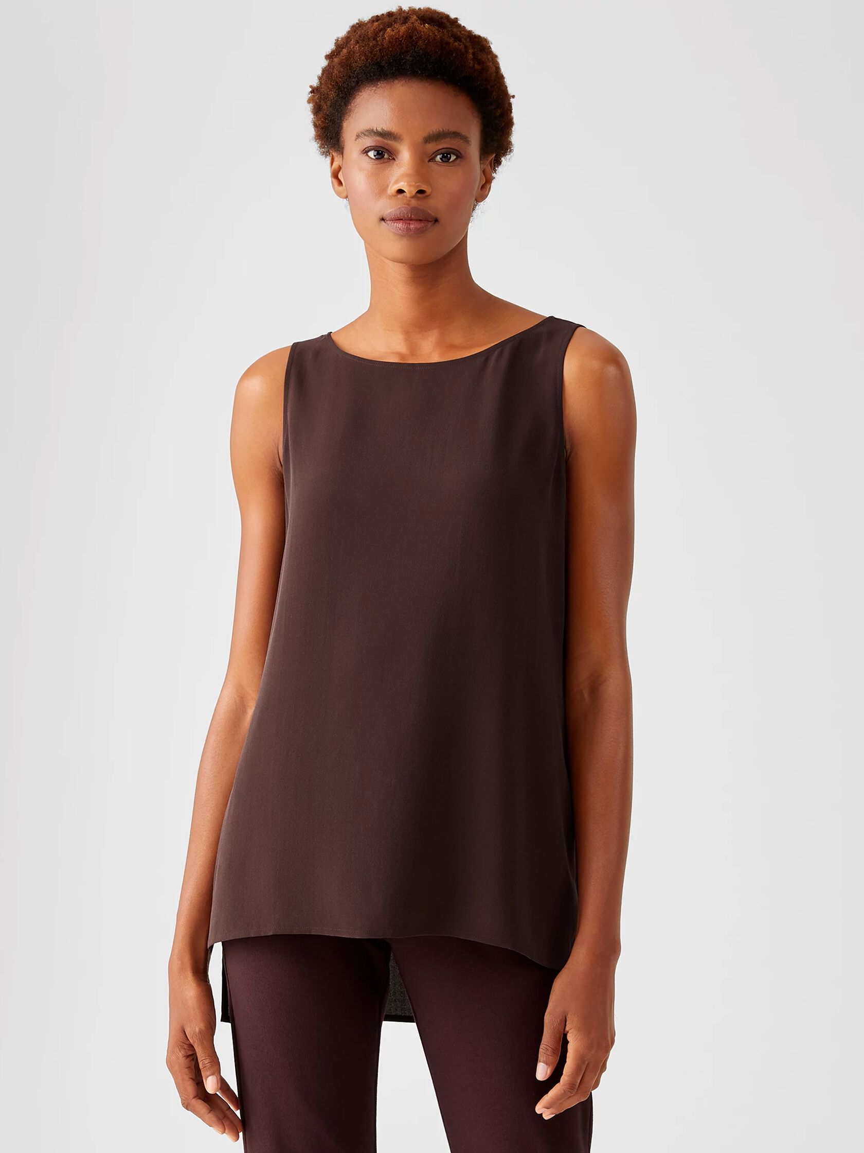 Silk Georgette Crepe Long Shell