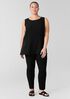 Silk Georgette Crepe Ballet Neck Long Tank