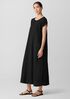 Woven Plissé Round Neck Dress