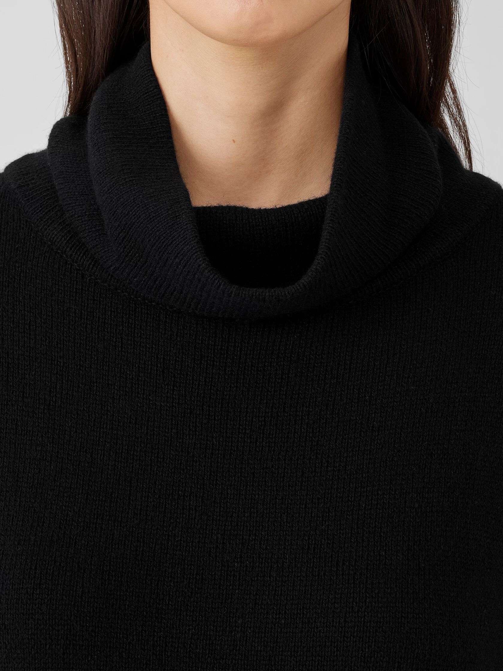 Cotton and Recycled Cashmere Turtleneck Long Top