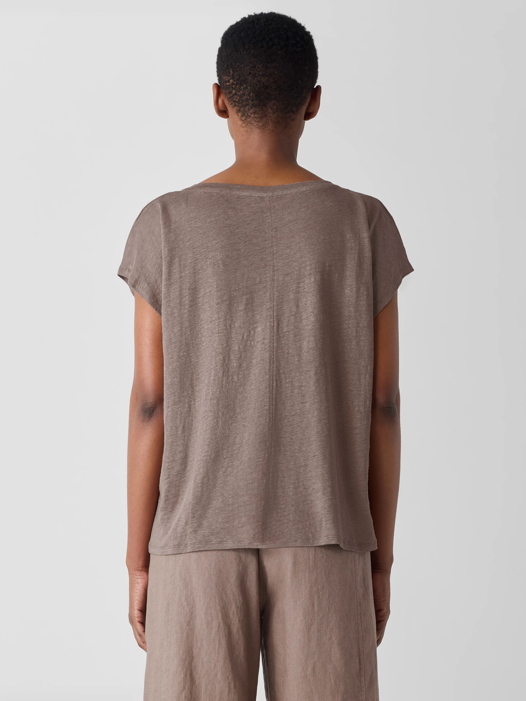 Organic Linen Jersey V-Neck Tee