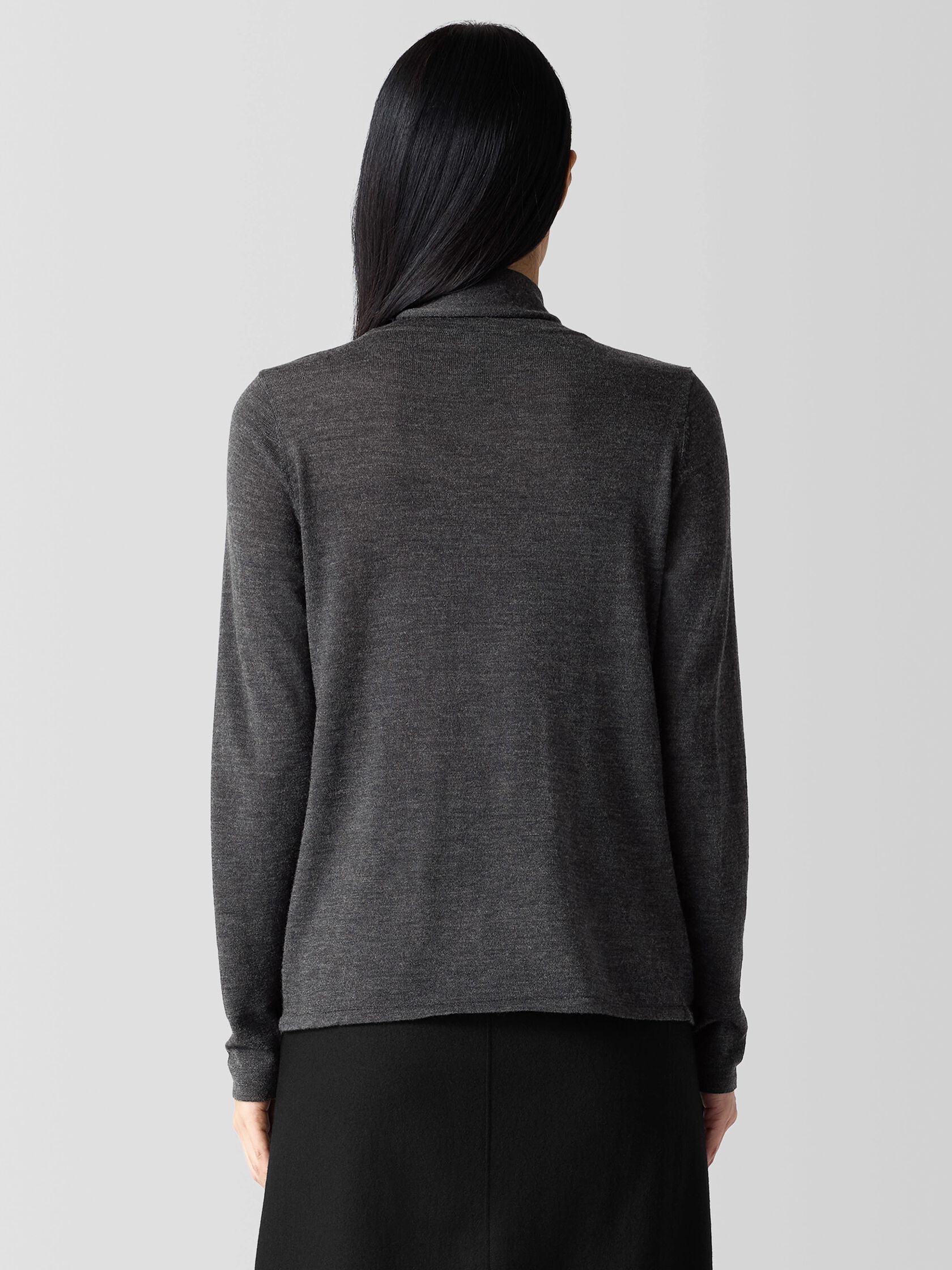 Fine Merino Turtleneck Top in Regenerative Wool
