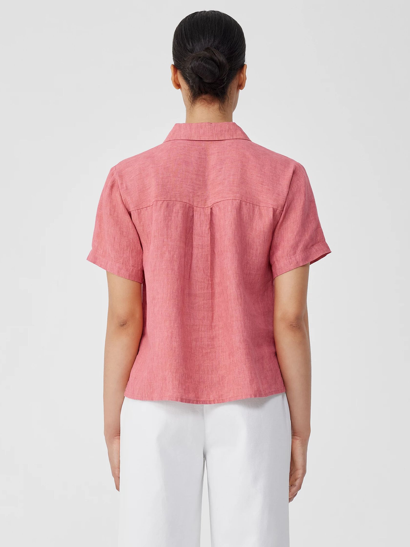 Washed Organic Linen Délavé Short-Sleeve Shirt