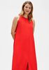 Tencel & Viscose Crepe Front Slit Maxi Dress