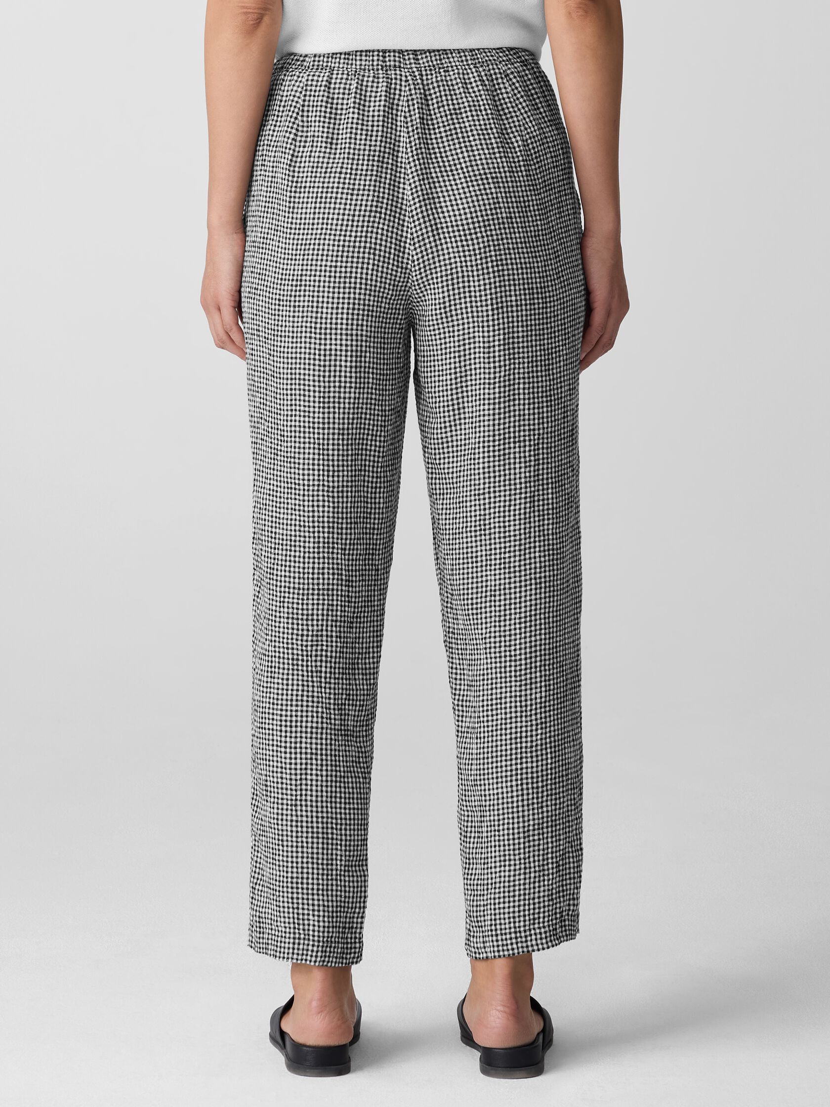 Puckered Organic Linen Tapered Pant